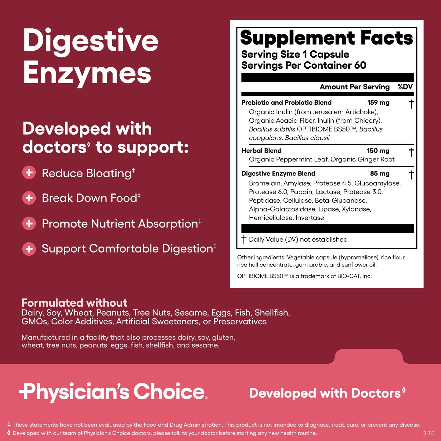 Physician's CHOICE - Optimal Gut Health Bundle: 60 Billion Probiotics + Digestive Enzymes for Digestive Comfort and Immune Support